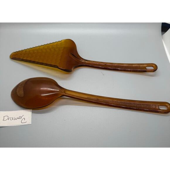 Vintage UltraTemp Amber Kitchen Utensils Robinson Knife Co Made in USA Set of 4 - Picture 5 of 8